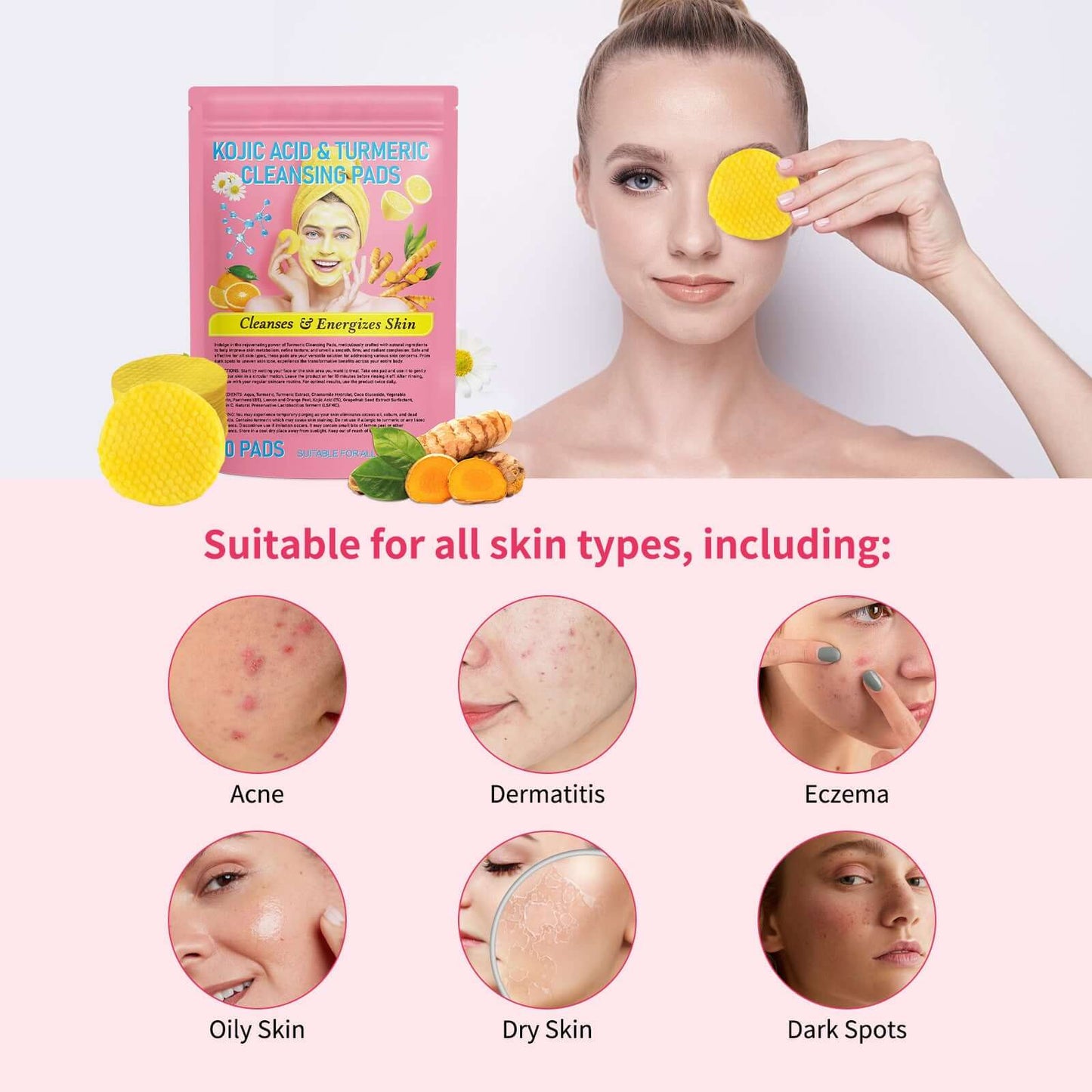 🧼 Éponge Nettoyante au Curcuma – Anti-Mélasma & Éclat Naturel ✨
