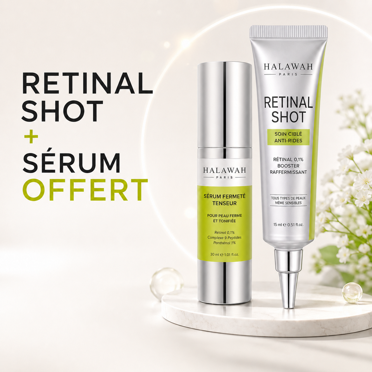 HALAWAH™ Coffret Retinal Shot – Duo ciblé rides d’expression
