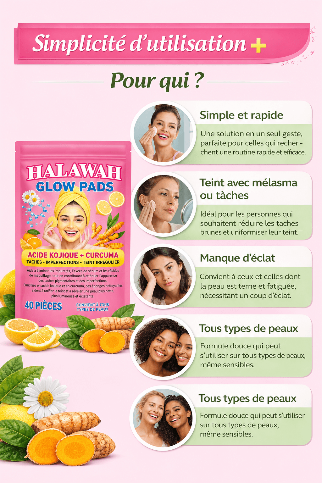 HALAWAH Glow Pads - Taches et imperfections