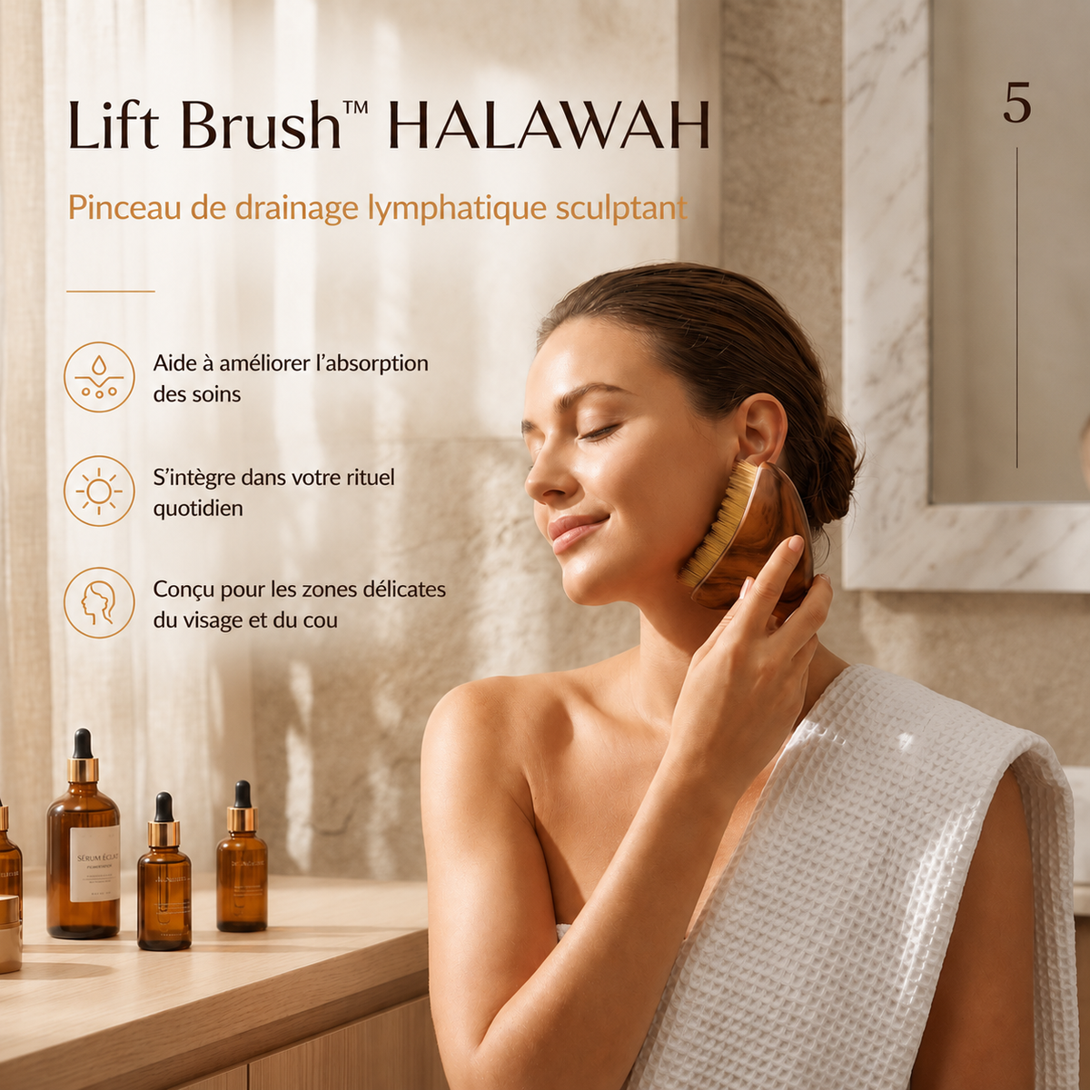 Lift Brush™ HALAWAH Pinceau de drainage lymphatique sculptant