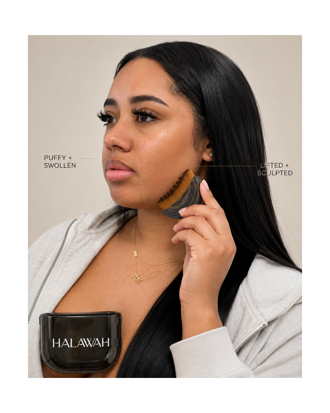 HALAWAH Lift & Sculpt™ Brosse lymphatique visage anti-gonflement & contours